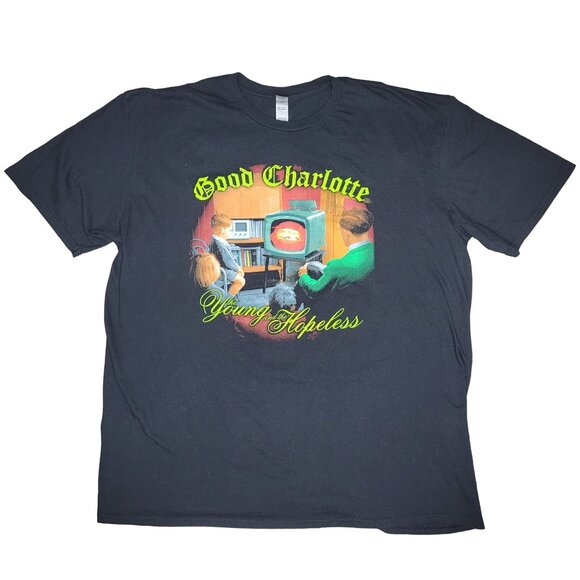 Good Charlotte Young & Hopeless Album Cover T-Shirt 2XL Gildan Softstyle Cotton